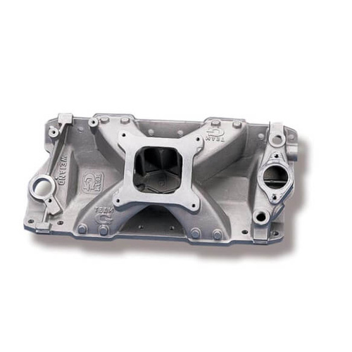 Weiand Intake Manifold, Carb, High Rise, 3.63/4.56 in. Height, 2800-7200 RPM, For Chevrolet SB Gen I, Satin, Each