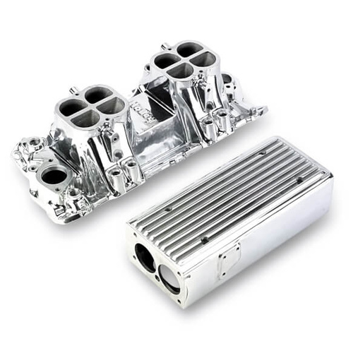 Weiand Intake Manifold, EFI, High Rise, 10.25/10.25 in. Height, Idle-6500 RPM, For Chevrolet SB Gen I, Shiny, Each