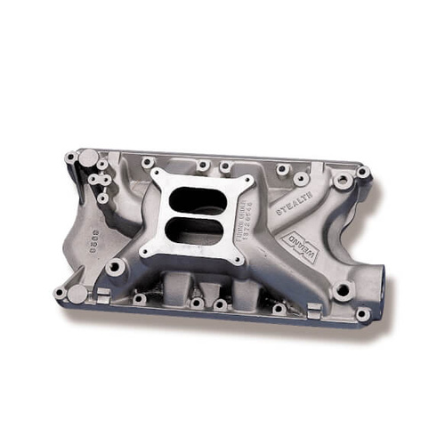 Weiand Intake Manifold, Carb, High Rise, 4.37/5.06 in. Height, 1500-6800 RPM, For Ford 351W, Satin, Each