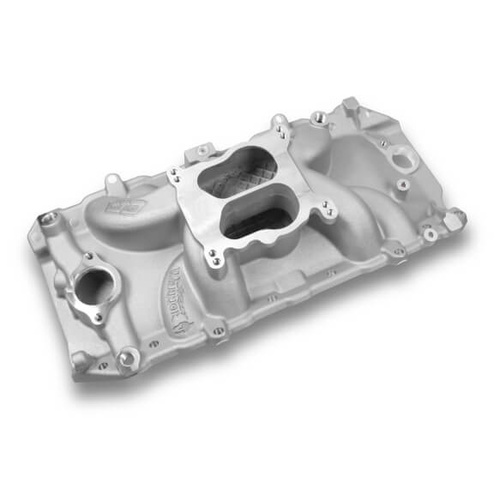 Weiand Intake Manifold, Street Warrior, Dual Plane, Aluminium, Square/Spread Bore, For Chevrolet, Big Block, Peanut Port, Each