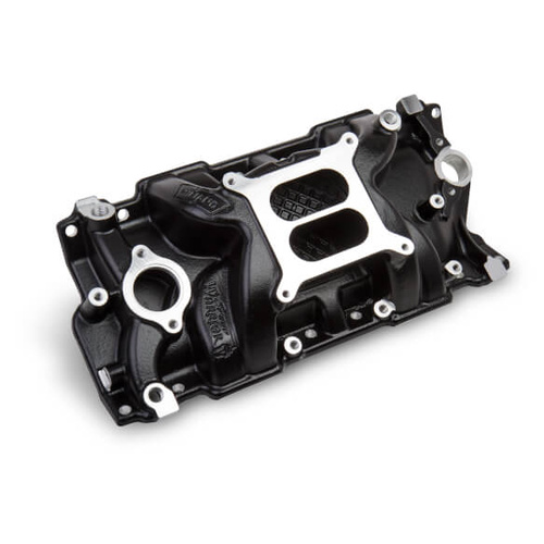 Weiand Intake Manifold, Carb, High Rise, 4.19/1.16 in. Height, 1500-6700 RPM, For Chevrolet SB Gen I, Black, Each