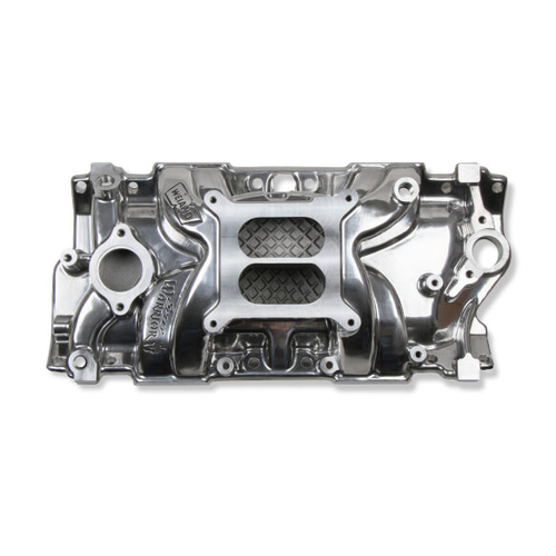 Weiand Intake Manifold, Street Warrior, Non-EGR, Polished, Square Bore, For Chevrolet, Small Block, Each