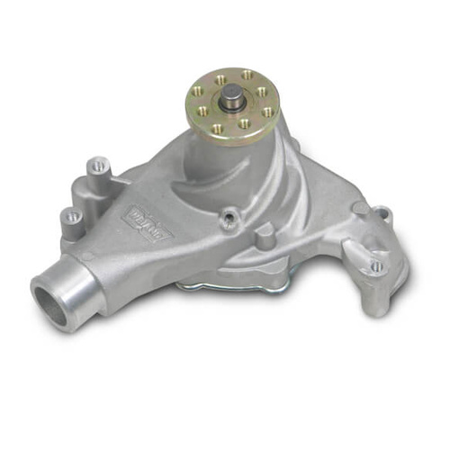 Weiand Water Pump, Mechanical, Action Plus, Long, High-Volume, Aluminium, Natural, For Chevrolet, Small Block, Each