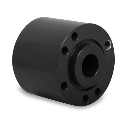 Weiand Crankshaft Pulley Spacer, 3-bolt, Aluminium, Black Powdercoated, 3.100 in. Thick, For Ford, 4.7L, 5.0L, Each