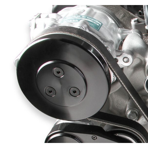 Holley Pulley Cover, Air Conditioner Clutch, Aluminium, Black, Sanden SD7 Compressors, Each