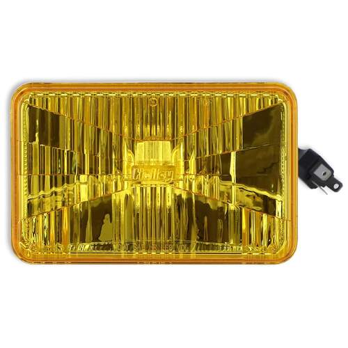Holley Headlight, Retrobright, LED Sealed, 4 x 6 in., Rectangle, Yellow, Each