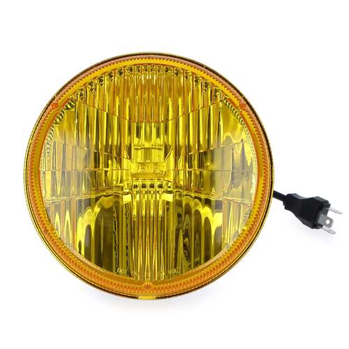 Holley Headlight, Retrobright, LED Sealed, 7 in, Round, Yellow, Each