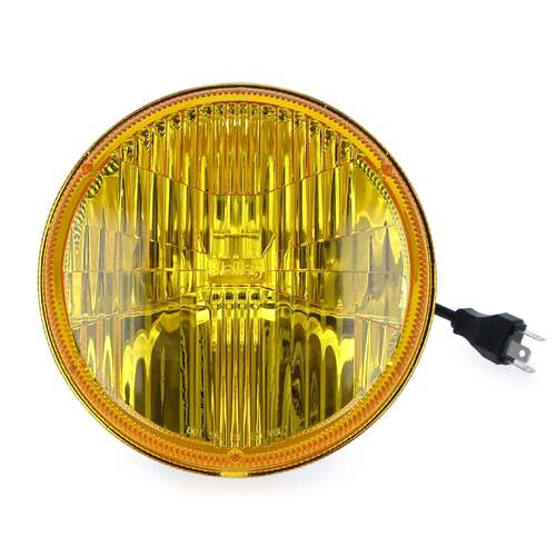 Holley Headlight, Retrobright, LED Sealed, 7 in., Round, Yellow, Each