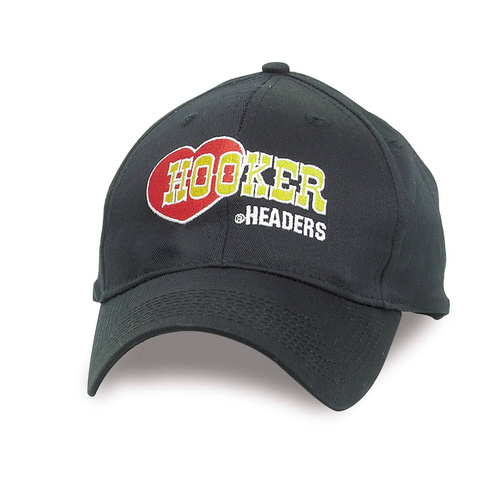 Hooker Ball Cap, Cotton, Headers Logo, Black, Adjustable, Each