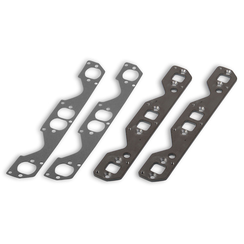 Hooker Header Flanges, Mild Steel, 5/16 in. Thick, Stock For Chevrolet Head to Stahl Bolt Pattern, Inner Plate, Kit