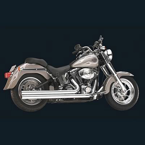 Hooker Exhaust Pipes Rebel Chrome for Harley 84-06 Softail Mid Length Even Straight Cut