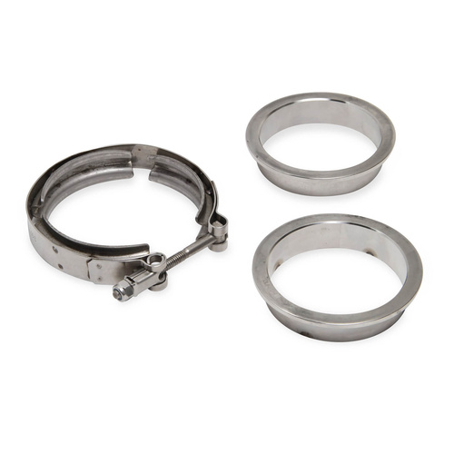 Hooker Exhaust Clamp, V-band Style, Stainless Steel, Natural, 2.500 in. Pipe Diameter, Kit