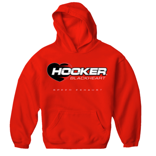 Hooker BlackHeart Blackheart Speed Exhaust Hoodie, Red, Mens