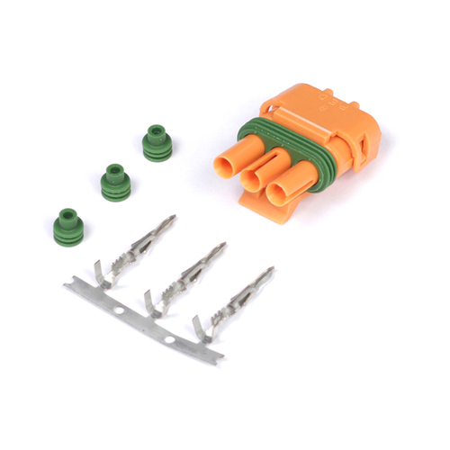 Haltech Inputs and CAN Expansion Products, Map Sensors, Plug and Pins Only - Delco Weather Pack 3 pin GM Style MAP Sensor Connector - Orange, Each