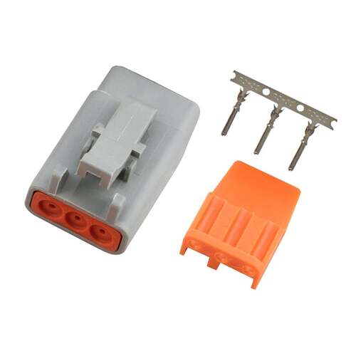Haltech Wiring and Connectivity Accessories, Engine and Sensor Plugs and Pins, Plug and Pins Only - Male Deutsch DTM-3 Connector (7.5 Amp), Each