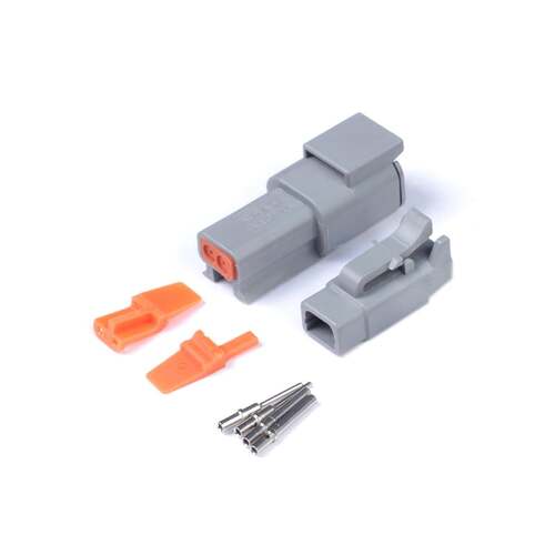 Haltech Wiring and Connectivity Accessories, Universal Plugs and Pins, Plug and Pins Only - Matching Set of Deutsch DTM-2 Connectors (7.5 Amp), Each