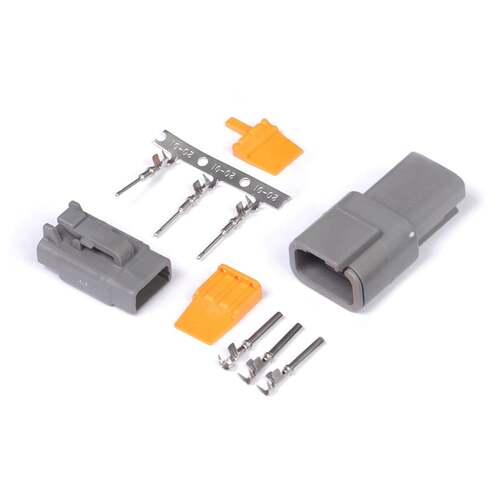 Haltech Wiring and Connectivity Accessories, Universal Plugs and Pins, Plug and Pins Only - Matching Set of Deutsch DTM-3 Connectors (7.5 Amp), Each
