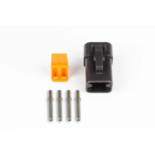 Haltech Wiring and Connectivity Accessories, ECU Plugs and Pins, Plug and pins only - Male Deutsch DTP-06-4S - Black connector (25Amp), Each