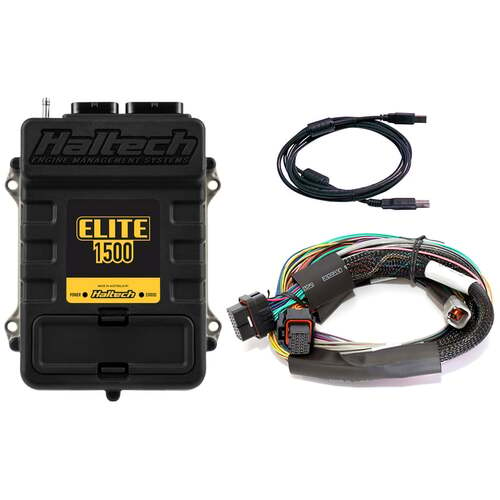 Haltech ECU + Universal Wiring Kits, Elite 1500, Elite 1500 + Basic Universal Wire-in Harness Kit Length: 2.5m (8'), Kit