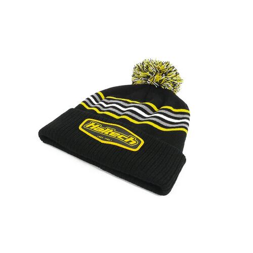 Haltech Merchandise, Stripe beanie with pom pom Size: One size fits all.