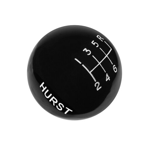 Hurst Packaging-Accessories, Hurst Black Knob 3/8-16, 6-Speed W/Logo