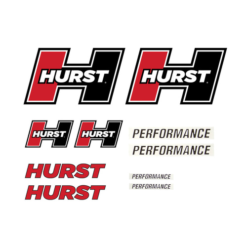 Hurst Decals, Vinyl, Red/Black, Logo, Set of 9