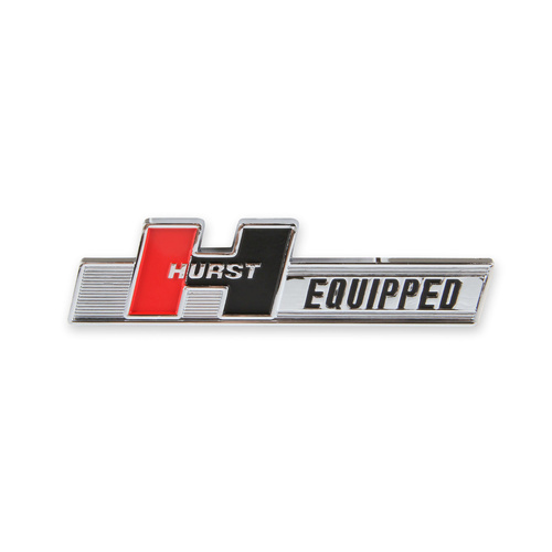 Hurst Emblem, Plastic, Chrome, Equipped, Adhesive Back, Universal, Each