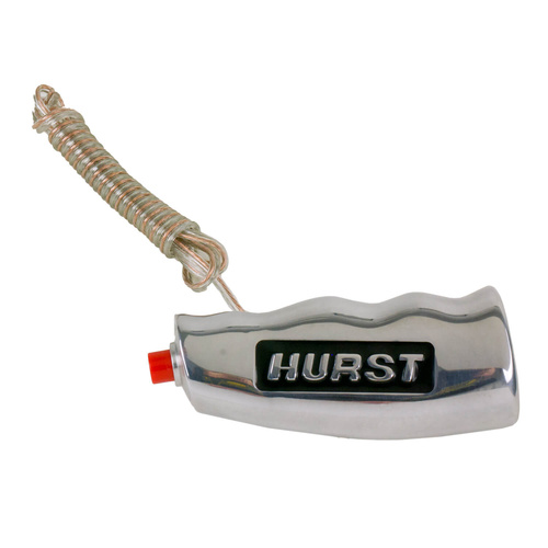 Hurst Shift Knob, T-Handle with Button, Aluminium, Polished, Logo, Automatic, Manual Transmission, Each