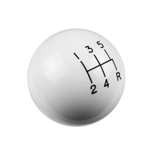 Hurst Shift Knob, Round, Plastic, White, 5-Speed Pattern, Manual Transmission, Each