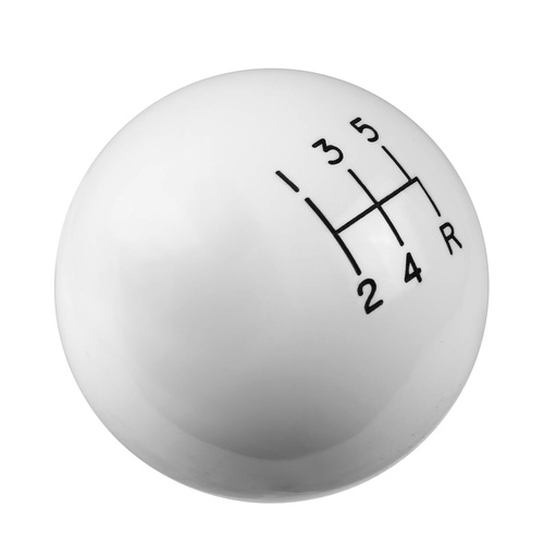 Hurst Shift Knob, Round, Plastic, White, 5-Speed Pattern, Manual Transmission, Each