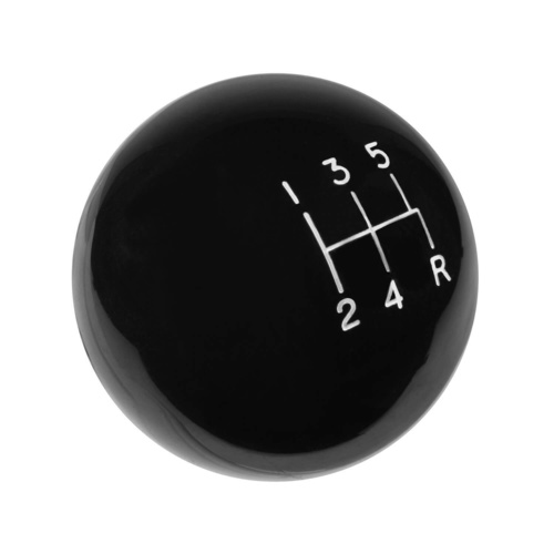 Hurst Shift Knob, Round, Plastic, Black, 5-Speed Pattern, Manual Transmission, Each