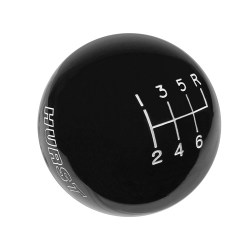 Hurst Shift Knob, Round, Plastic, Black, 6-Speed Pattern, Manual Transmission, Each