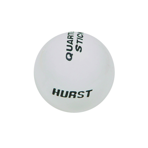 Hurst Shift Knob, Round, Plastic, White, Quarter Stick Logo, Automatic Transmission, Each