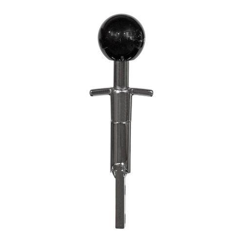 Hurst Shifter Stick, Billet Aluminium, 7.00 Inch, Straight, Chrome, Black Knob, For Chevrolet, Corvette, Each