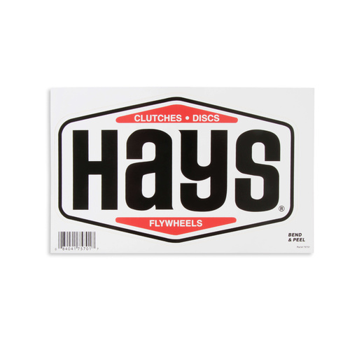 Hays Decal, Black/Red, 8.25 x 5.25 in., Each