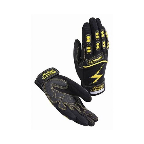 IMPACT Driving Gloves, C2 Crew Gloves, Synthetic Leather, Medium, Black, Pair