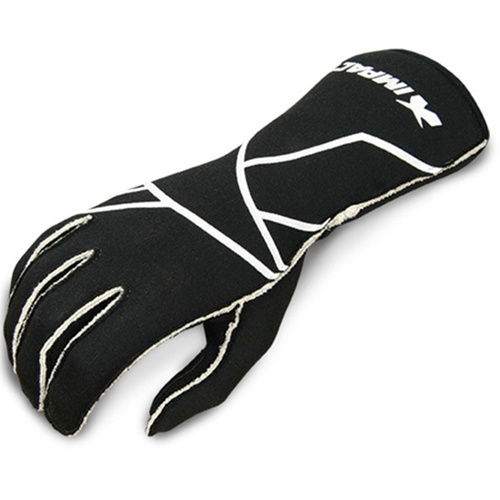 IMPACT Driving Gloves, Axis Racing, 2-layer, Nomex/Suede, Black/White, SFI 3.3/5, 2X-Large, Pair