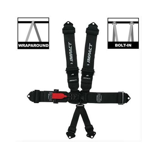 IMPACT Harness, 3in. L&L, Pull-Down, Right Lap, Indivudual, 6pt, SFI 16.5, Black, Set