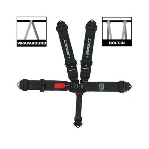 IMPACT Harness, 3in. L&L, Pull-Up, Right Lap, Indivudual, 5pt, SFI 16.5, Black, Set