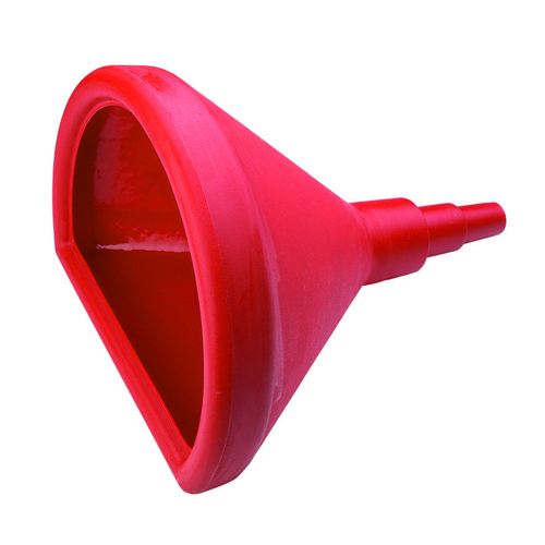 JAZ Funnel, D-Shaped, Plastic, Red, 15 in. Length, Each