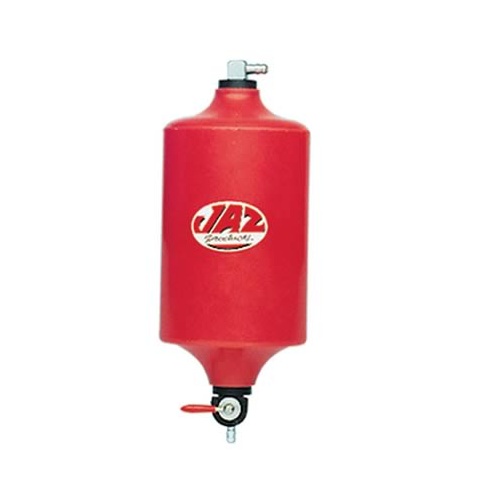 JAZ Overflow Tank, 1 qt., Round, Polyethylene, Red, 1/4 in. Hose Barb Inlet, Universal, Each