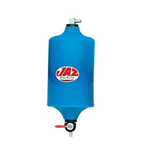 JAZ Overflow Tank, 1 qt., Round, Polyethylene, Blue, 1/4 in. Hose Barb Inlet, Universal, Each