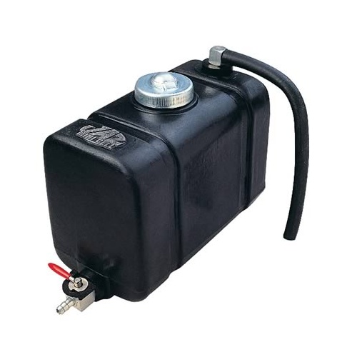 JAZ Overflow Tank, 2 qt., Rectangular, Polyethylene, Black, 1/4 in. Hose Barb Inlet, Universal, Each