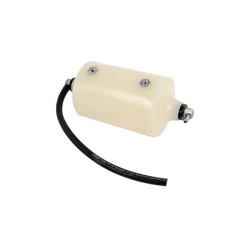 JAZ Overflow Tank, 1 qt., Round, Polyethylene, Natural, 1/4 in. Hose Barb Inlet, Universal, Each