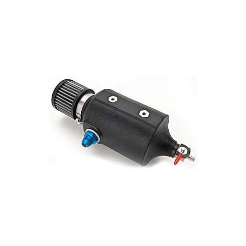 JAZ Breather Tank, 1 qt., Round, Polyethylene, Black, -8 AN Inlet, Universal, Each