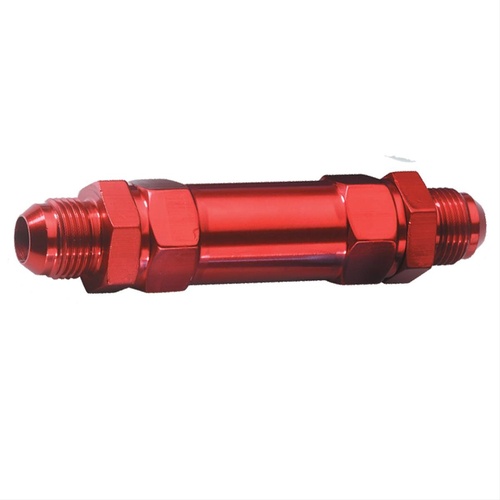 JAZ Fuel Filter, Billet Aluminium, Red, -6 AN, Inlet, Outlet, Each