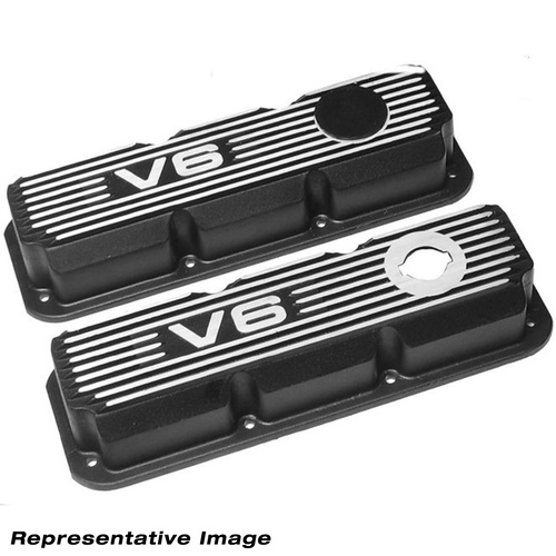KC Aluminium Valve Covers Std Height V6 Vp-Vy For Holden Commodore 1988-04 Black