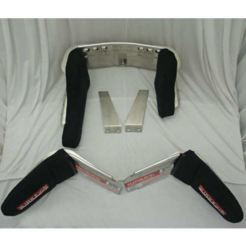 Kirkey Head and Shoulder Support System, Short Design, Aluminum, Natural, Black Cloth Covers, Full Surround, Kit