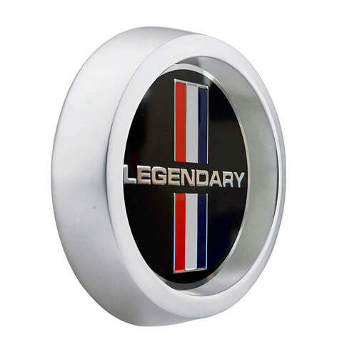 Legendary Wheel Center Cap, Chrome/Black, Tri Bar, Each