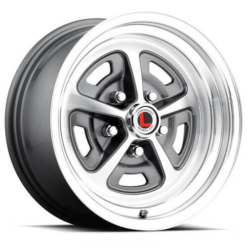 Legendary Wheel Wheel, LW50 Series, Magnum, Cast Aluminium, 15 in. Dia, 7 in. Width, 7 mm Offset, 5x4.5 in. Bolt Pattern, Charcoal/Machined, Each